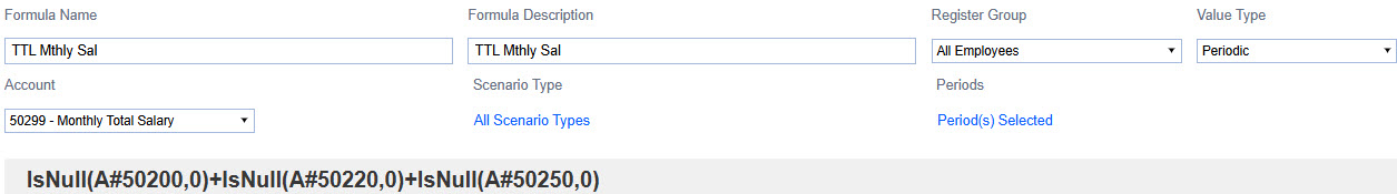 Totaly monthly salary selectable criteria
